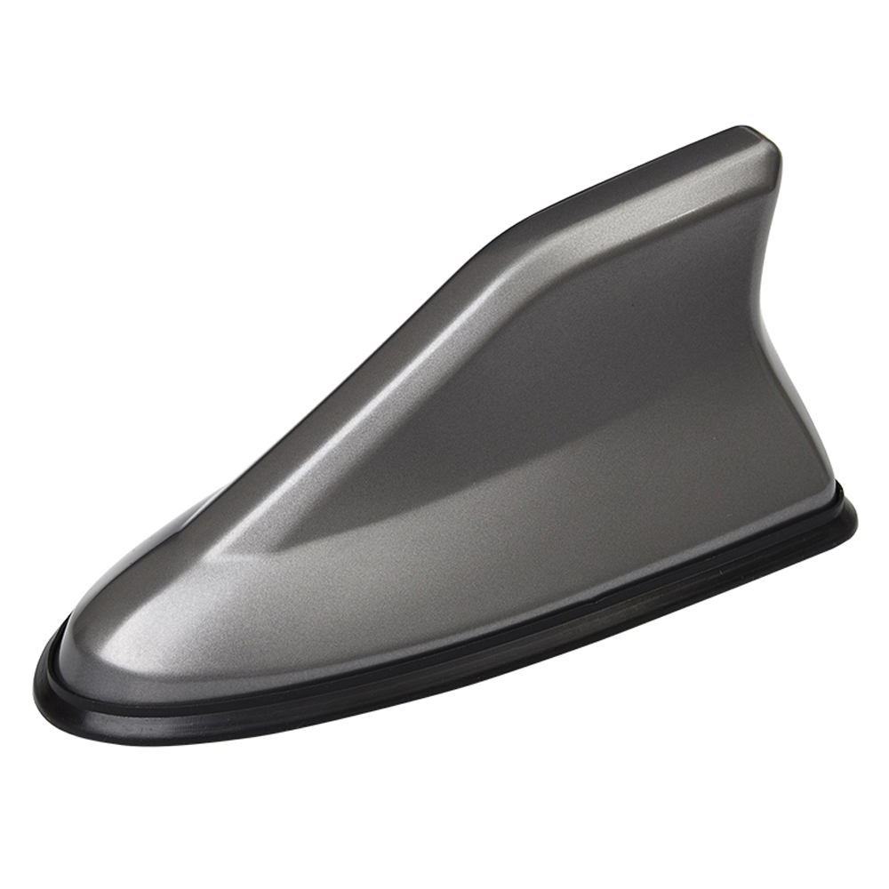 Aileron de requin universel en fibre de carbone, montage sur le toit de la voiture, dessus d'antenne aérienne, radio automatique AM FM, amplificateur de signal, 16cm, le plus récent: Gris foncé