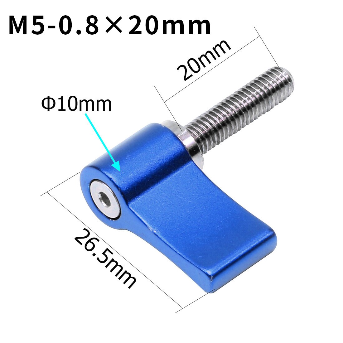 1x M4 M5 1/4 "tornillo de acero inoxidable 304 12mm 17mm 20mm ajustable abrazadera bloqueo adaptador en forma de L Llave. Accesorios de la cámara: M5x20 Blue