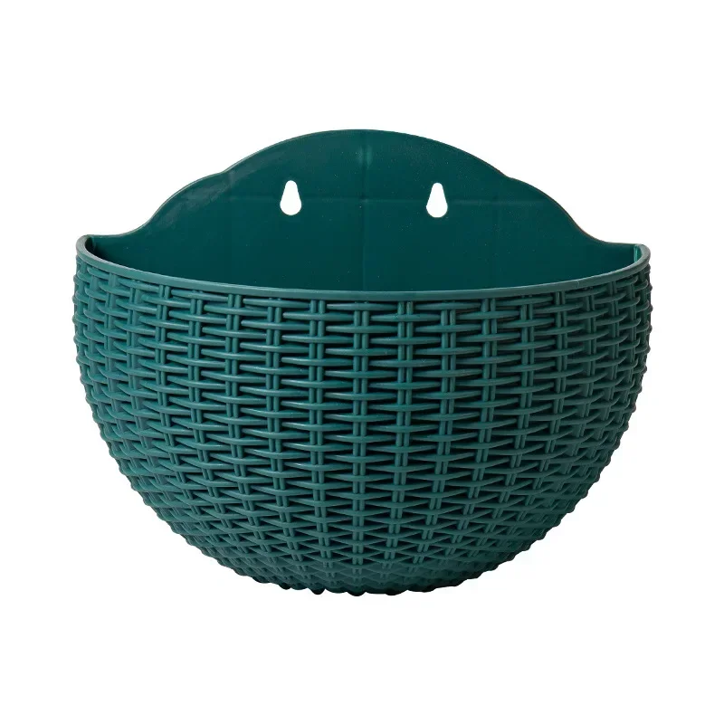 Blumentopf, exquisiter Wandkorb aus Kunststoff, Blumentopf zum Aufhängen, für Höhle Außenbereich, Garten, Balkon, Pflanzgefäß, Eimer, Heimdekoration: Burgunderrot / Groß