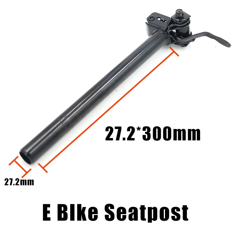 Jue Shuai Adjustable Electric Bike Reversible Seat Post Diameter 25.4 27.2mm Length 200 300 350mm Black Silver seatpost: 27.2 300