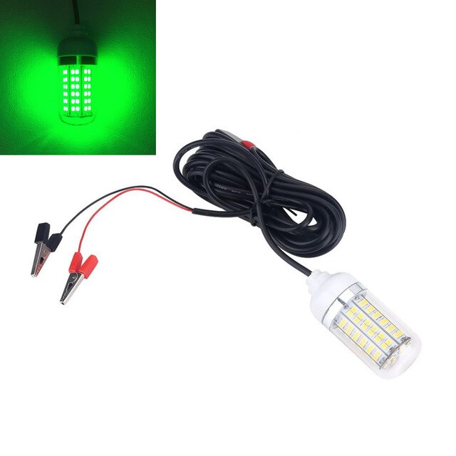 Luz de pesca de 12V, 108 Uds., 2835 LED, luz de pesca subacuática IP68, señuelos, lámpara buscador de peces, atraer gambas, calamar y Krill (4 colores): Verde