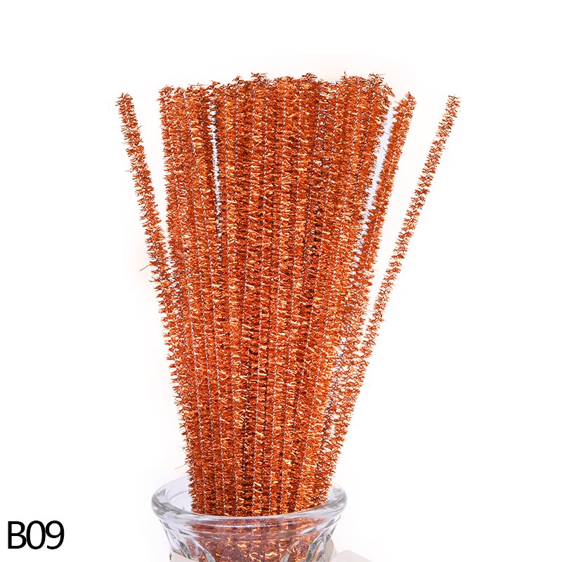 Bâtonnets en peluche en Chenille 100 p/lot | Nettoyage de tuyaux, fournitures artisanales éducatives et de jouets en peluche pour enfants, bricolage: B09-100pcs