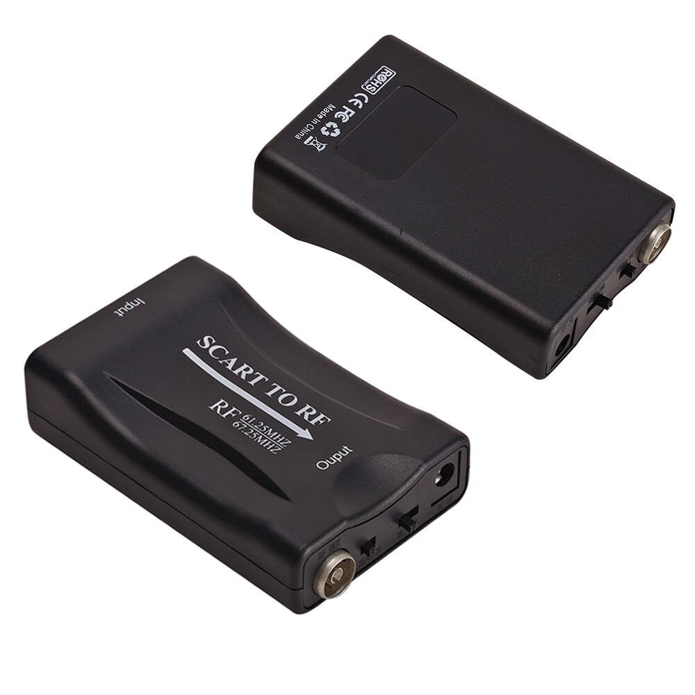 SCART to RF Audio Video AV Adapter SCART Female to RF Female Converter 61.25MHz 67.25MHz for TV