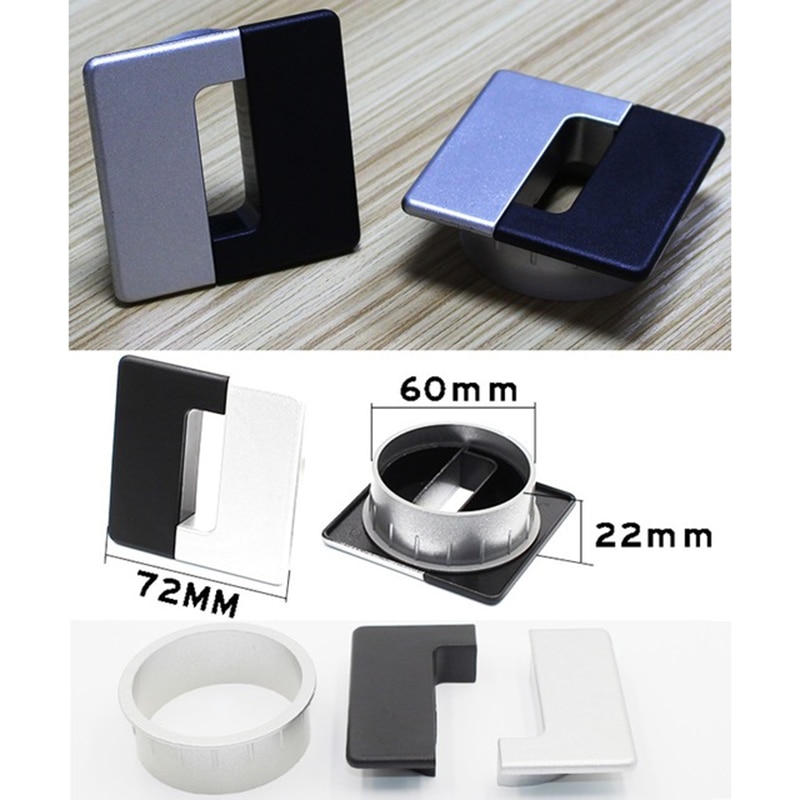 2 Stuks 50 Mm Diameter Bureau Draad Koord Kabel Doorvoertules Gat Deksel Zwart Rond Gat Deksel