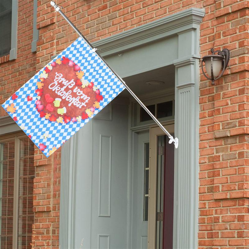 6pcs 1.8m Telescopic Flag Pole Flagpole Guide Banner Flag Pole Set Stainless Steel Flagpole With Bracket And Buckles