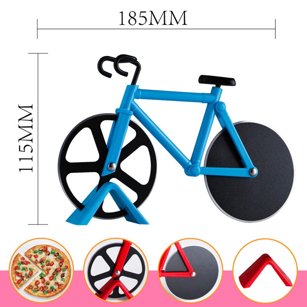Roue de coupe Pizza velo acier inoxydable rouleau velo plastique hachoir a Pizza trancheuse Gadget cuisine coupe Pizza couteaux