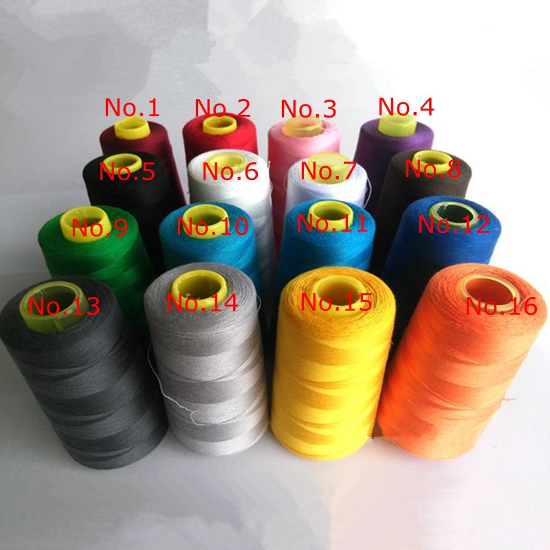 3000 yards/piece Polyester thread Green/Blue/Red Durable sewing threads for shirt/dress Weight : 95g