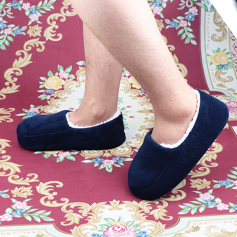 Zapatillas de casa de felpa para mujer, zapatos de aislamiento suave, cálidos, de interior, talla grande 48, Invierno
