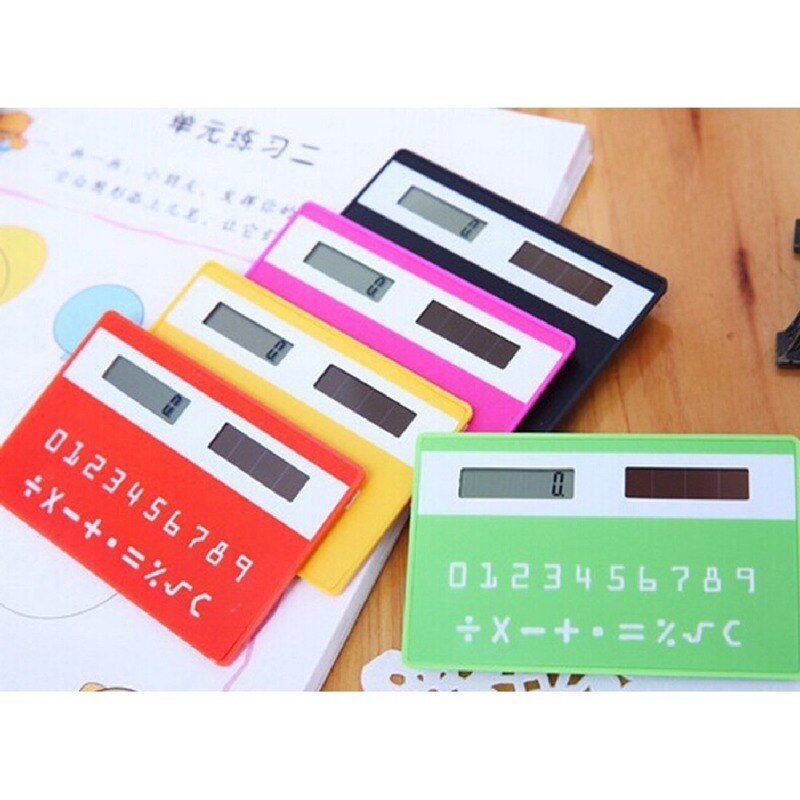 Moonbiffy 1pc taschenrechner für schreibwarenkarten, mini-handrechner, ultradünn, solarbetrieben