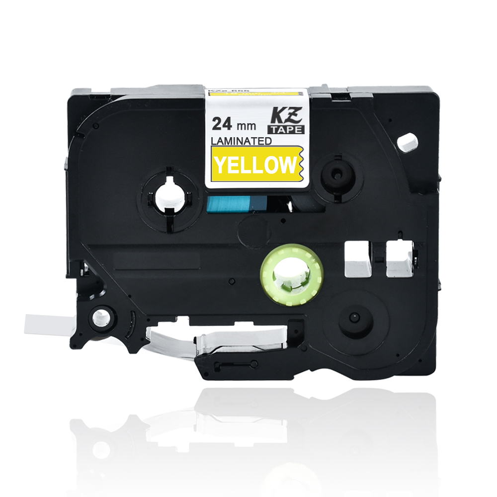 24mm Multicolor Laminated Label Tape label ribbon tze tape for Brother p-touch printers as Tze-251 tze-251 tze 251 tze251 tz251: white on yellow
