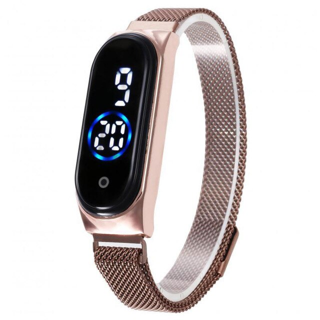 Frauen Uhren Digitale Armbanduhren LED Magnetit Wasserdichte berühren Reis berühren Kontrolle: mg
