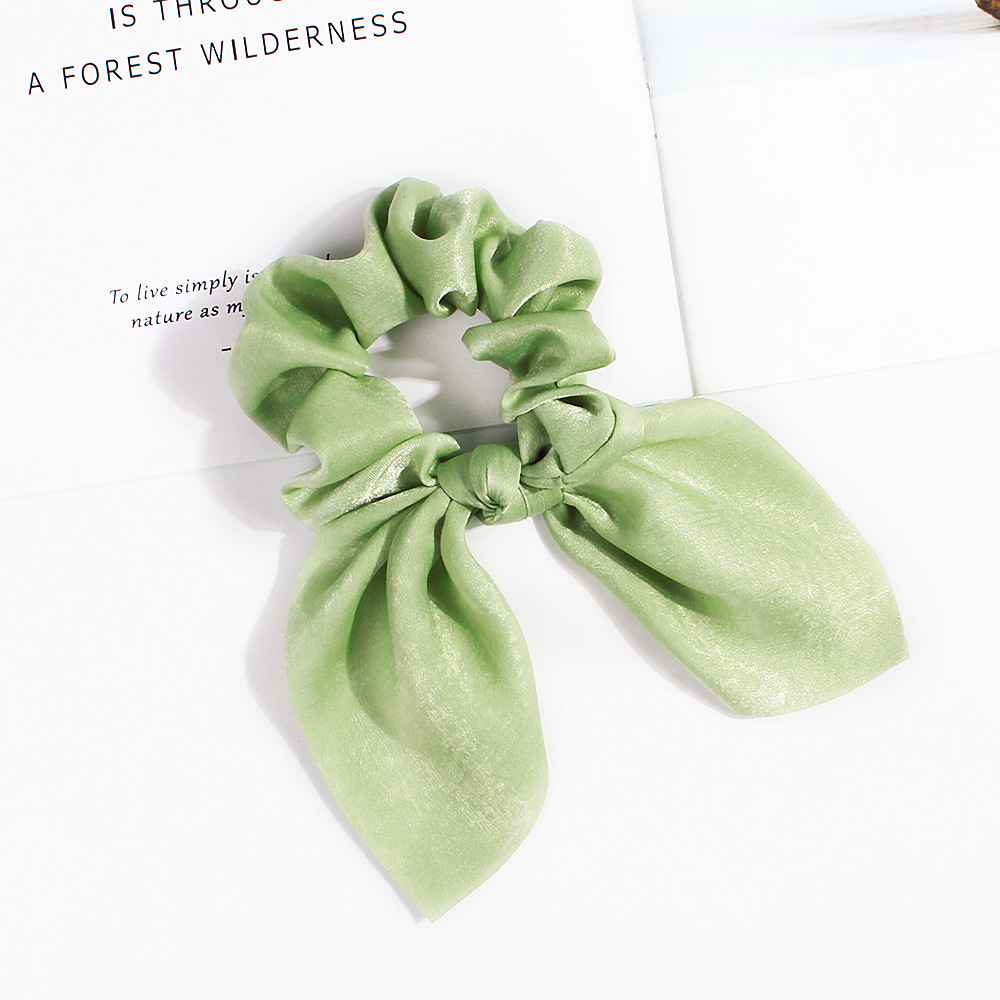 Neue Feste farbe Haarband Mädchen/Frauen Hase Ohr Knoten Bogen Haar Bands Kaninchen Ohr Haar krawatte Pferdeschwanz Haar zubehör