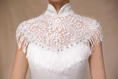 Summer Bridal Jackets Handmade High Neck Wedding Jacket Wedding Accessories Lace Jacket In Stock