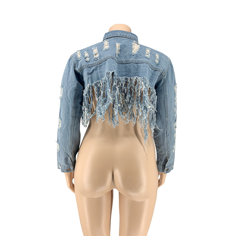 Denim Jacket Women Over Sized Plus Size 4XL 5XL Veste Jean Femme Veste En Jean Courte Chaqueta Mujer Chaquetas Vaqueras De Mujer: light blue / XXL