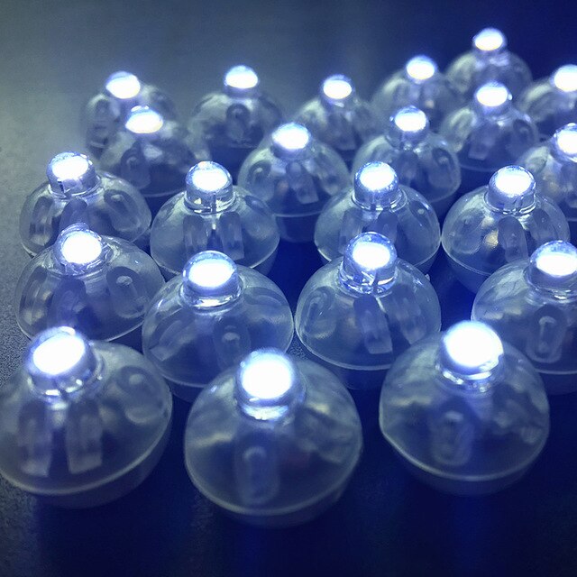Mini lámparas de Flash redondas para decoración para de boda, luces Led para Globo de bola redonda para linterna de Navidad, luz decorativa, 100 Uds.: White