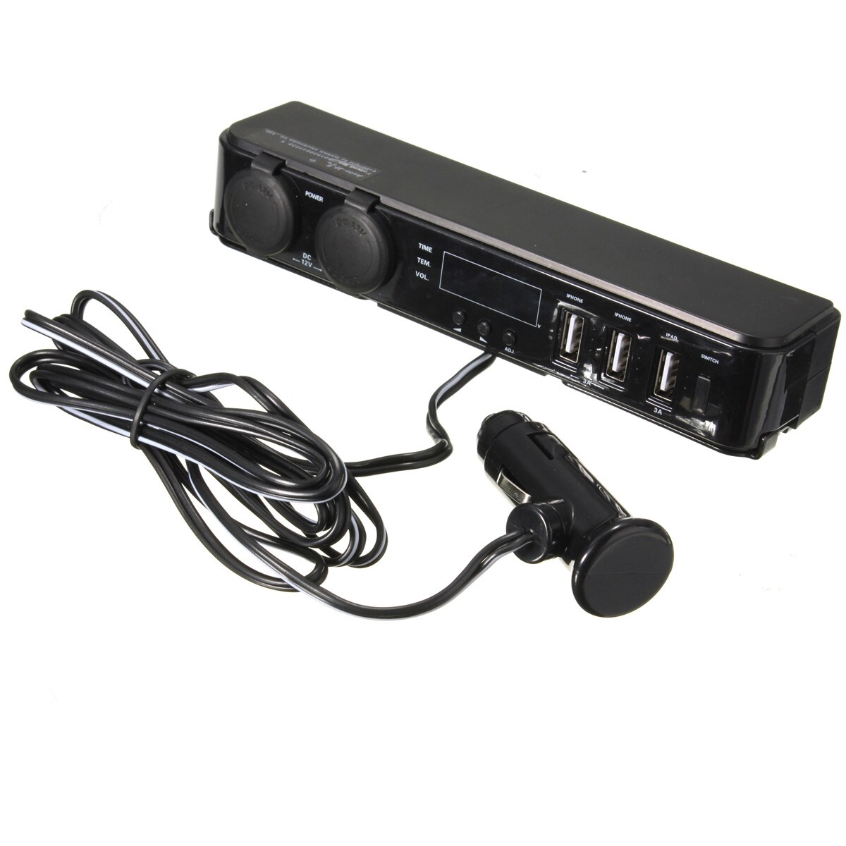 12V Car Cigarette Lighter Socket With LED 12V Socket USB Adapter Charger w/ Car Cigarette Light 150W 5V Charge Car Accessries