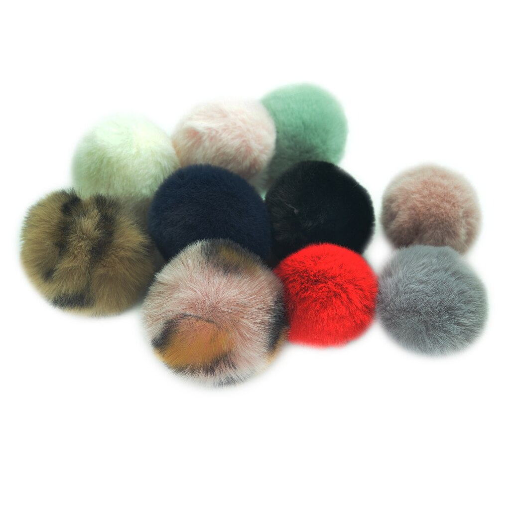 10 Pieces Colorful Pom Poms Ball Balls Embellishment for DIY Hair Band