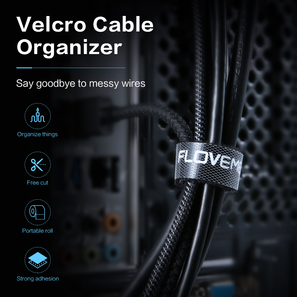 Floveme kabel arrangør wire winder clip øretelefon holder mus ledning beskytter hdmi kabel management til iphone samsung usb kabel