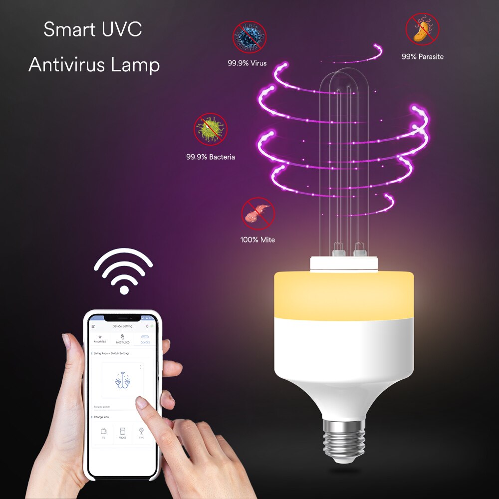 Wifi pære lampe & led  e27 smart kropssensor google home alexa