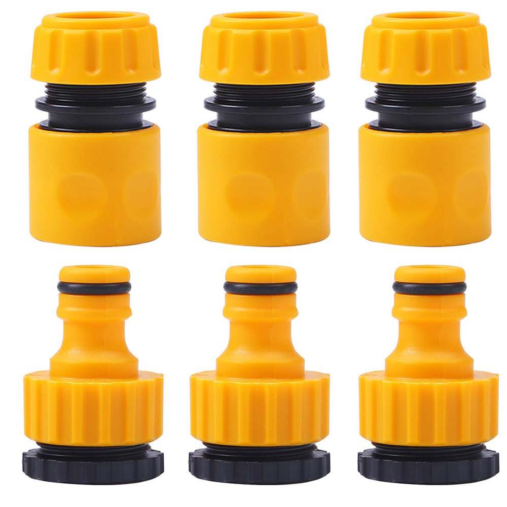 Connecteur de tuyau d&#39;arrosage rapide ABS, extrémité 1/2 &quot;, Double mâle, Joint d&#39;accouplement, ensemble d&#39;adaptateur d&#39;extension pour tuyau, 6 pièces: B