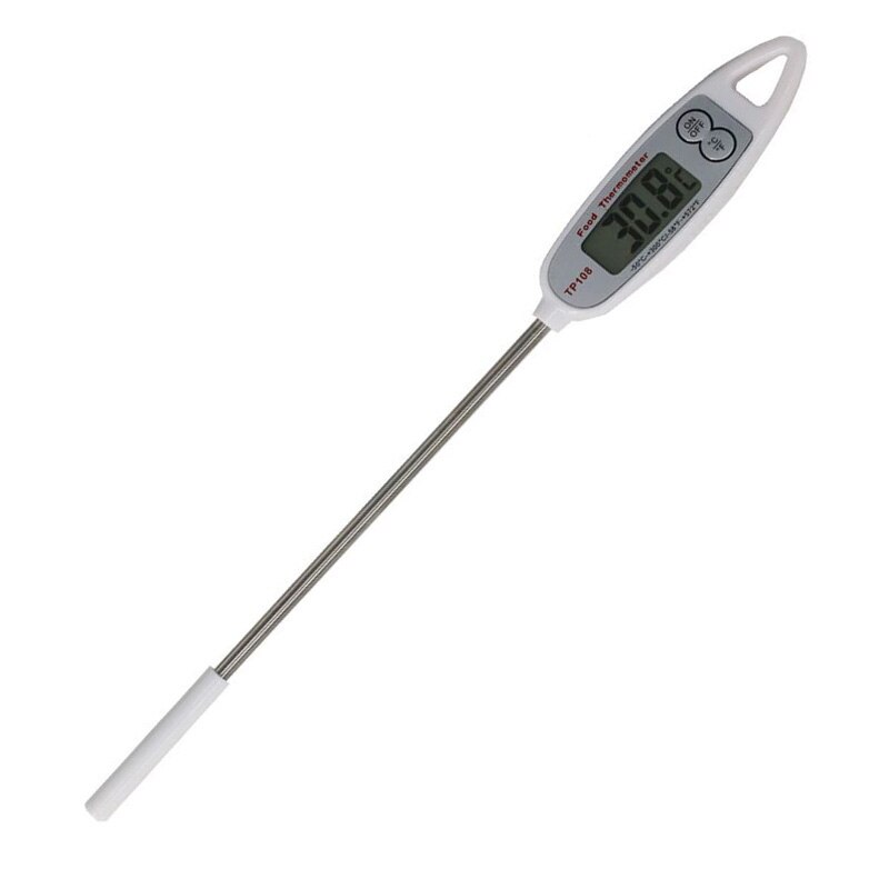 Digital Food Thermometers With Long Stainless Steel Probe Kitchen Thermometer Instant Read For Kitchen Outdoor Cooking BBQ: white