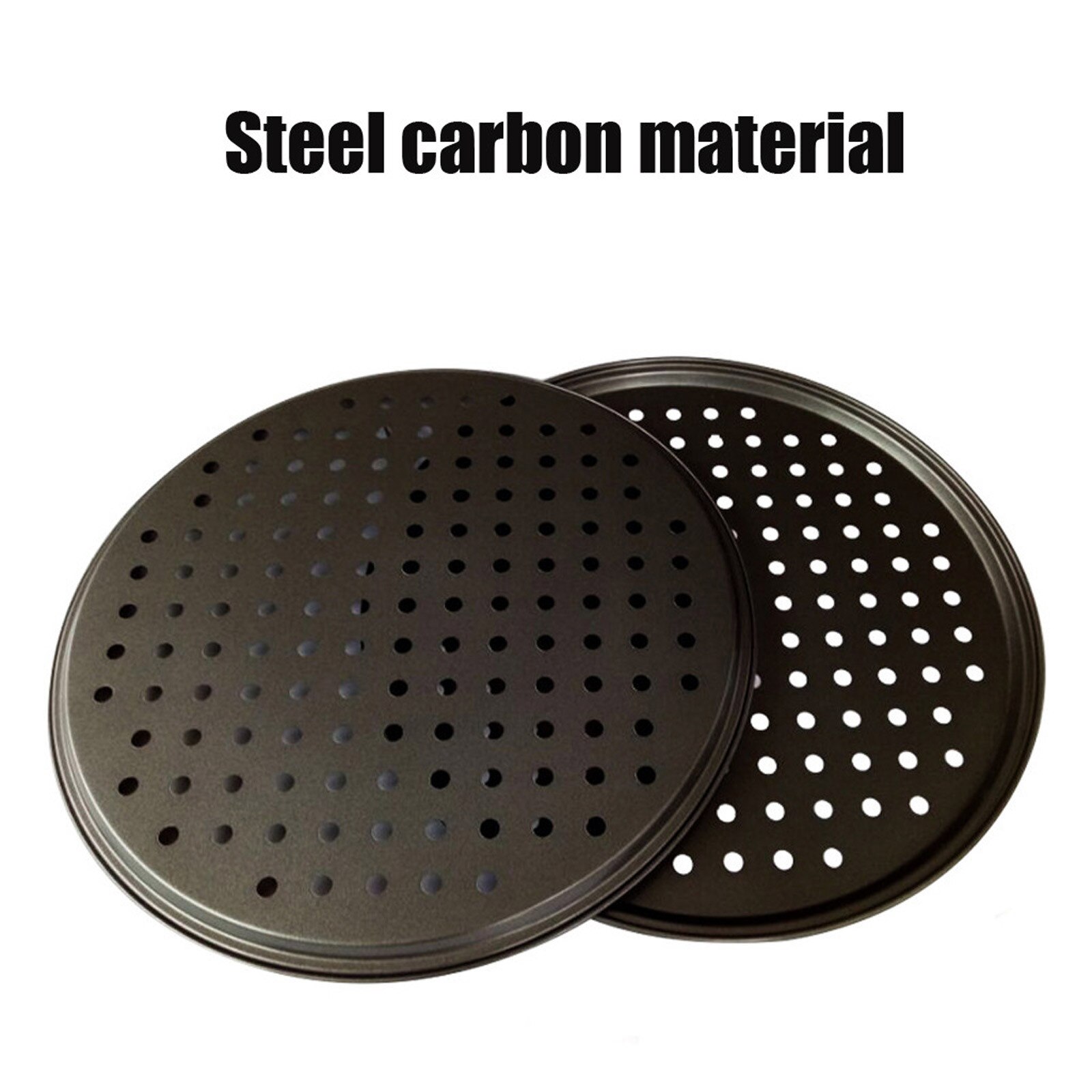 32cm non-stick baking tool round carbon steel punching pizza mold baking tray (12 inch) pizza pan non-stick coating#40