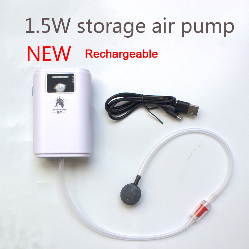 mini akwarium USB pompa powietrza tlenu Protable samochód natleniony akwarium odkryty wędkowanie AC/DC akumulator litowy akumulator: nowy 1.5W akcesoria