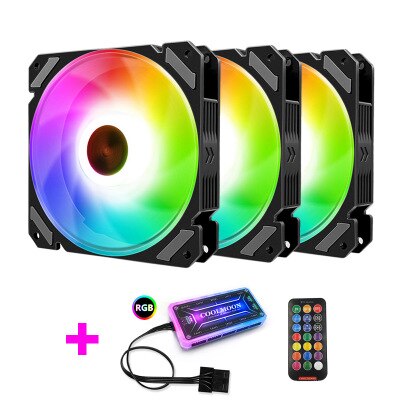 5V Rgb Fan 12Cm Voor Computer Case/Normale Of Music Control Ondersteuning Mobo 5V Aura Sync licht Ritme Stijl: 3 Fans Kit(Normal)