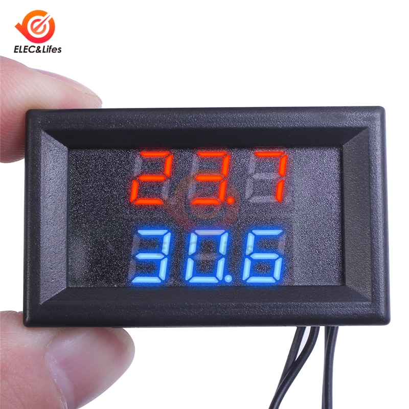 4-28V 3/4 Bit Precision LED Digital Temperature Controller thermostat Cooler Heater thermoregulator w/Dual NTC Waterproof Probe