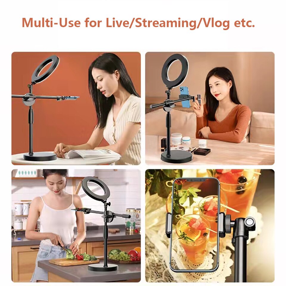Overhead Stativ mit Ring Licht Tisch Tabletop Schießen Stehen Stative mit praktisch Halfter Boom Arm für Nagel Kunst Fotografie