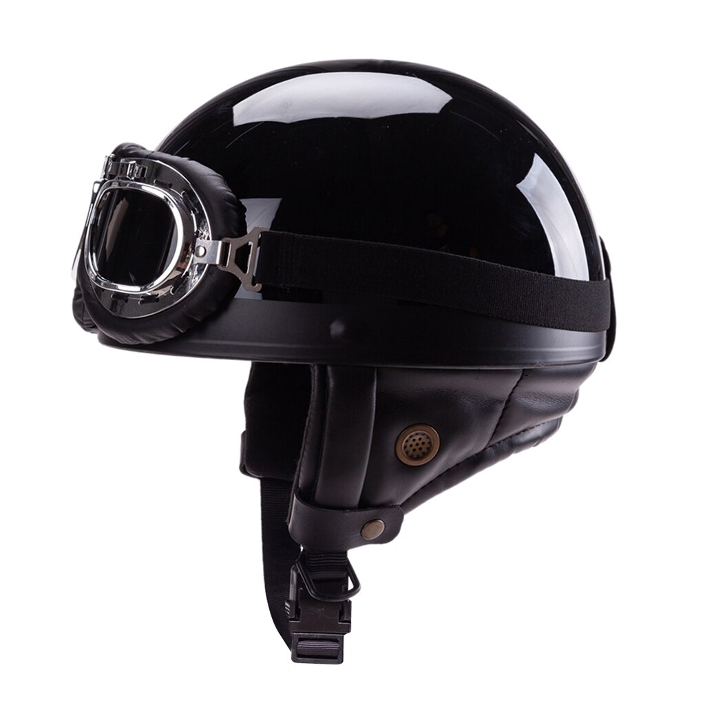 Duitse Stijl Motorfiets Helm W/Bril Voor Cruiser Scooter Touring Biker