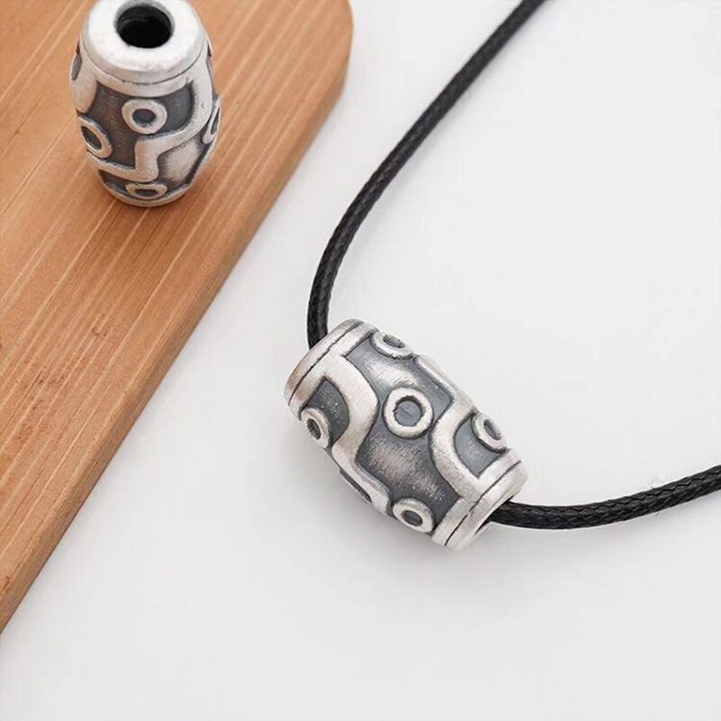 Lot 3d s999 perles dzi rétro argentées dures à 9 yeux, séparateur de seau, matériel perlé à faire soi-même, raccord tissé, 2 pièces