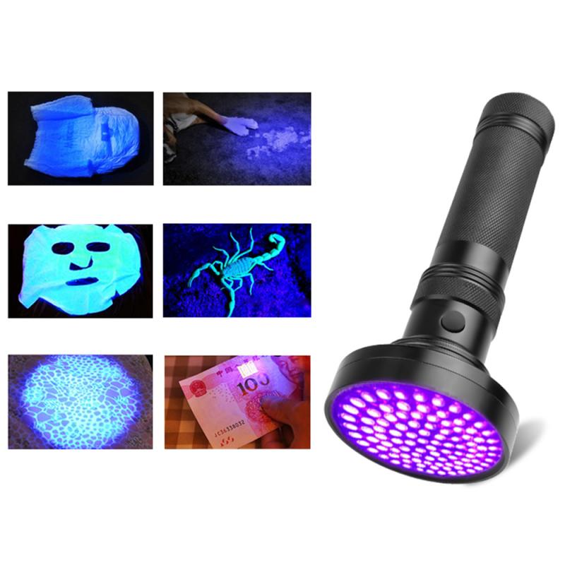 Purple Light Flashlight UV Fluorescent Agent LED Flashlight Ultraviolet Lamp Visible Stains Sterilizer Wand Lampe Uvc Germicide