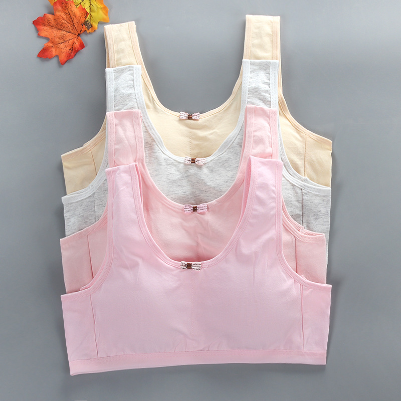 1pcs Teenages Bra Vest Junior School Students Underwear Kid Solid Development Period Tube Tops Bra Safty Lingerie