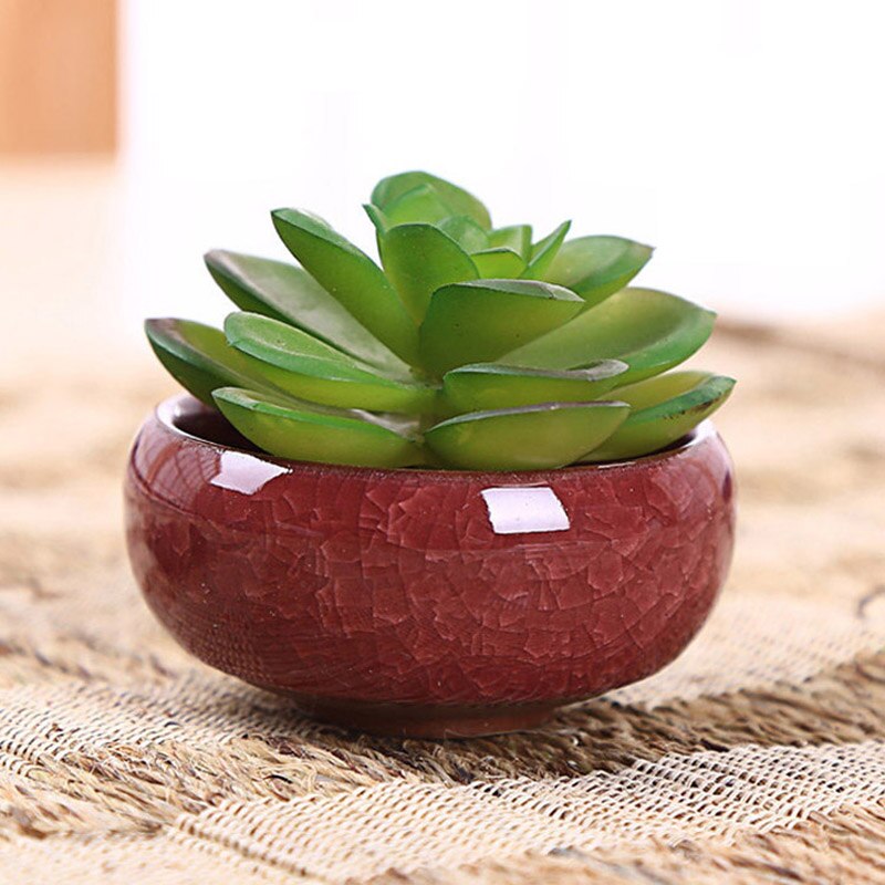 YeFine 8 stks/partij Ijs-Crack Keramische Bloempotten Voor Sappige Planten Kleine Bonsai Pot Huis en Tuin Decor Mini vetplant Potten