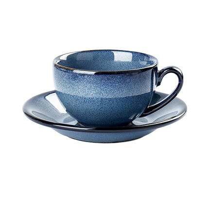 250ml keramiska lattemuggar kaffekoppar ugnsbyte porslinskopp och fat stjärnhimmel koppar frukost mjölk drickskopp: F