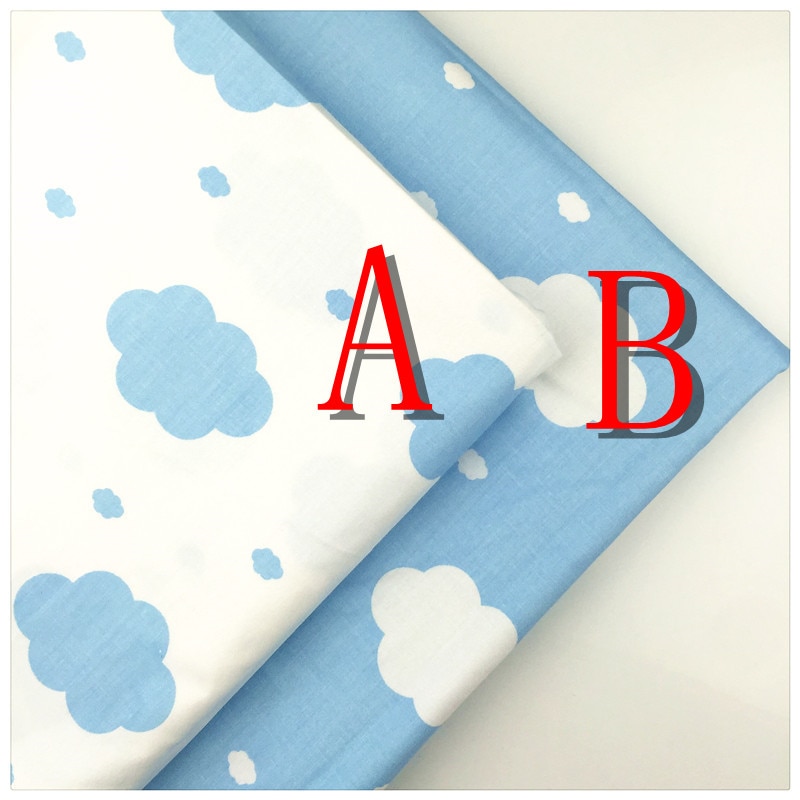 bleu nuage Twill 100% coton tissu bricolage couture bébé literie le tissu Textile à la maison matériel Telas Tissus à Patchwork