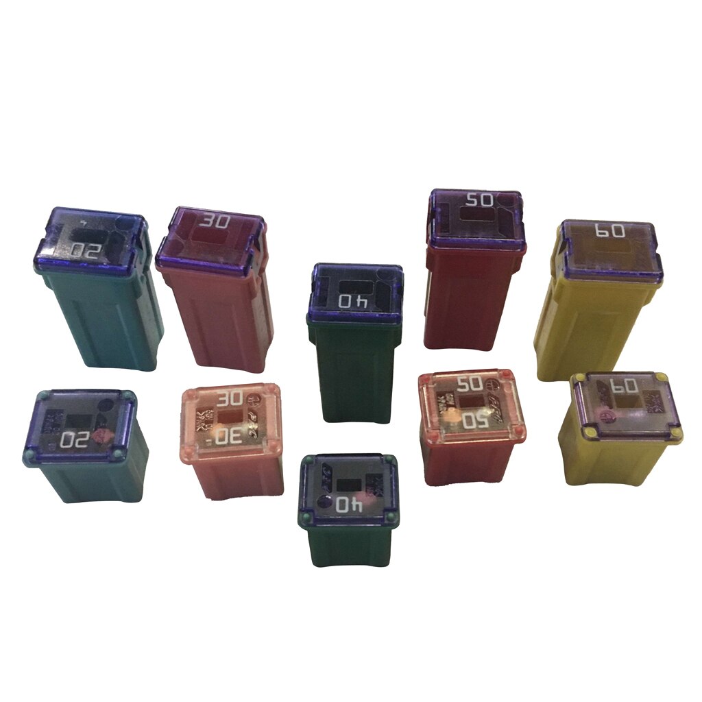 10x Square Fuse Kit Mini Fuse Assortment 20A 30A 40A 50A 60A For Car Truck