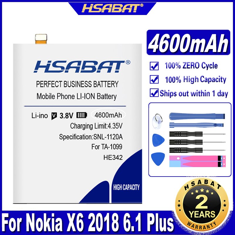 Hsabat Hij 342 HE342 HE361 BQ-5732L 4600Mah Batterij Voor Nokia X6 6.1 Plus Ta-1099 X5 Ta-1109 5.1 Plus