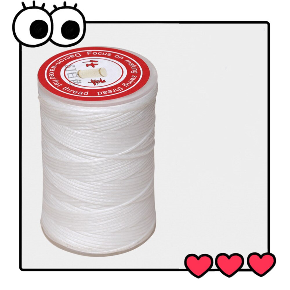 1PC 0.45mm Round Waxed Thread Leather Sewing Thread Hand Stitching Thread for Craft DIY (White)