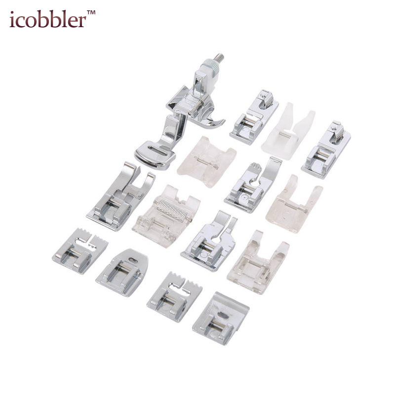 Juego de accesorios para costura, prensatelas para máquina de coser, piezas de herramientas para tejer, cremallera Invisible, pies plisados, 16 unids/set