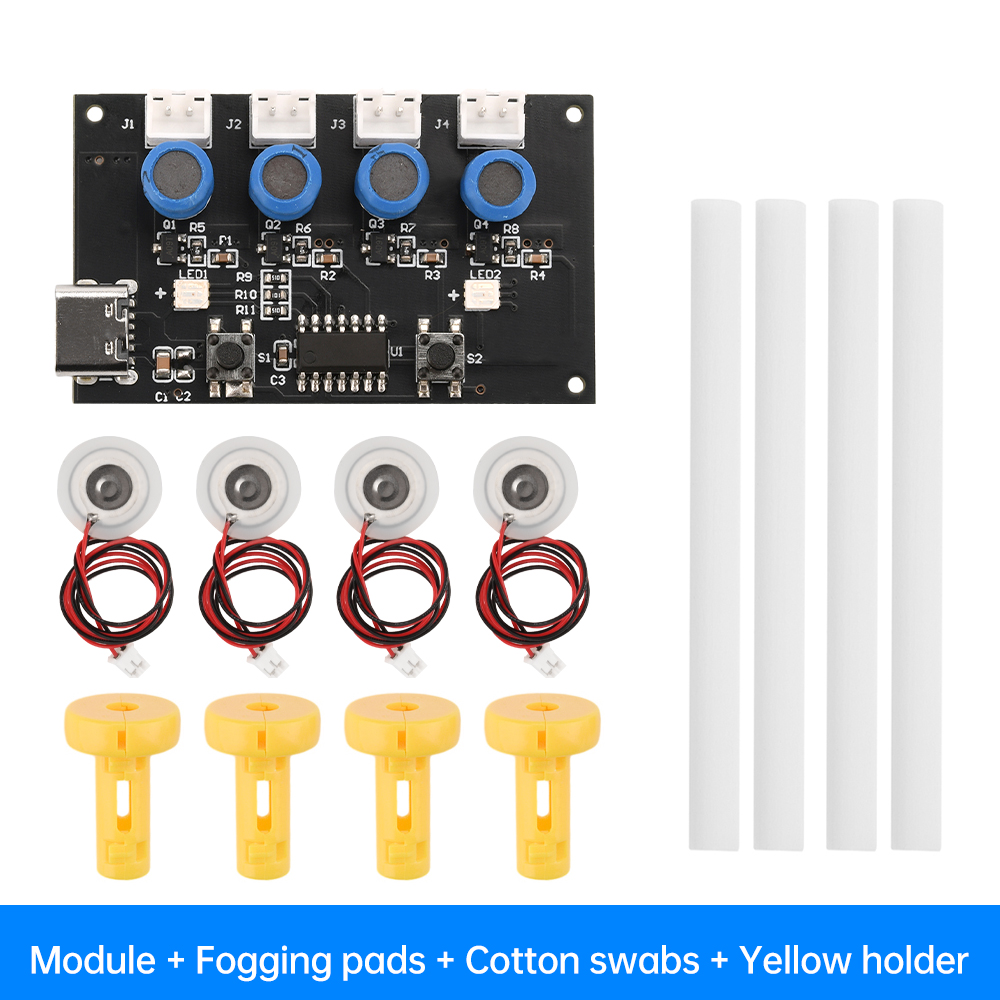 Humidifier Module DIY Kit Nebulizing Control Board Ultrasonic Nebulizer Mist Maker Driver Circuit Board 4 Fogger Atomization: Bundle1