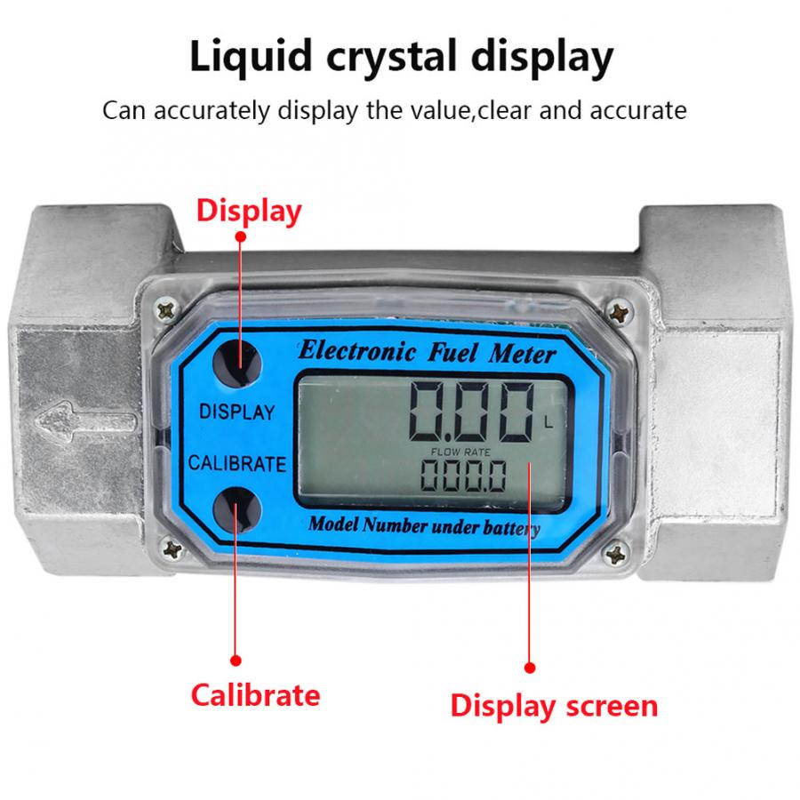 1.5'' NPT Digital Flow Meter Turbine Meter Chemical Flow Meter Liquid Meter15-120Lfor Methanol Kerosene