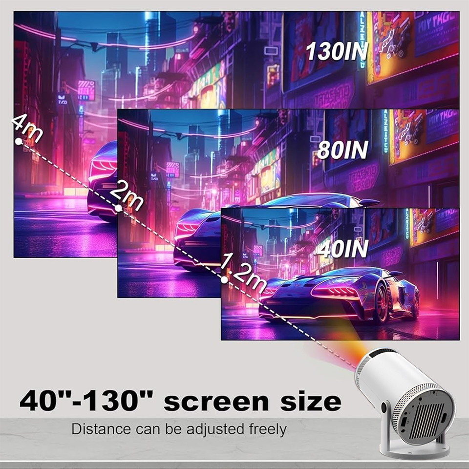 KaiAqua Projector 4K Support 1280*720P FY300 Dual Wifi6 260 ANSI 180° flexible BT 5.0 Cinema Outdoor Portable Mini Projector