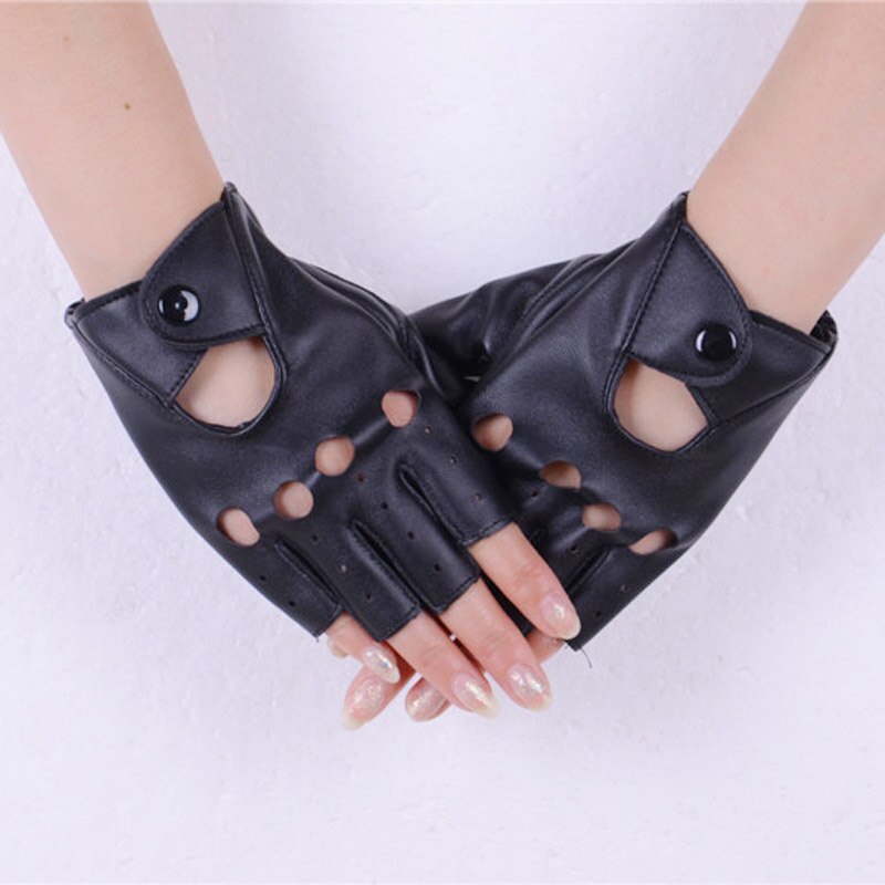 Summer Gothic Punk Style Fingerless Gloves Boy Girl Half Finger Gloves Biker Driving Leather Gloves