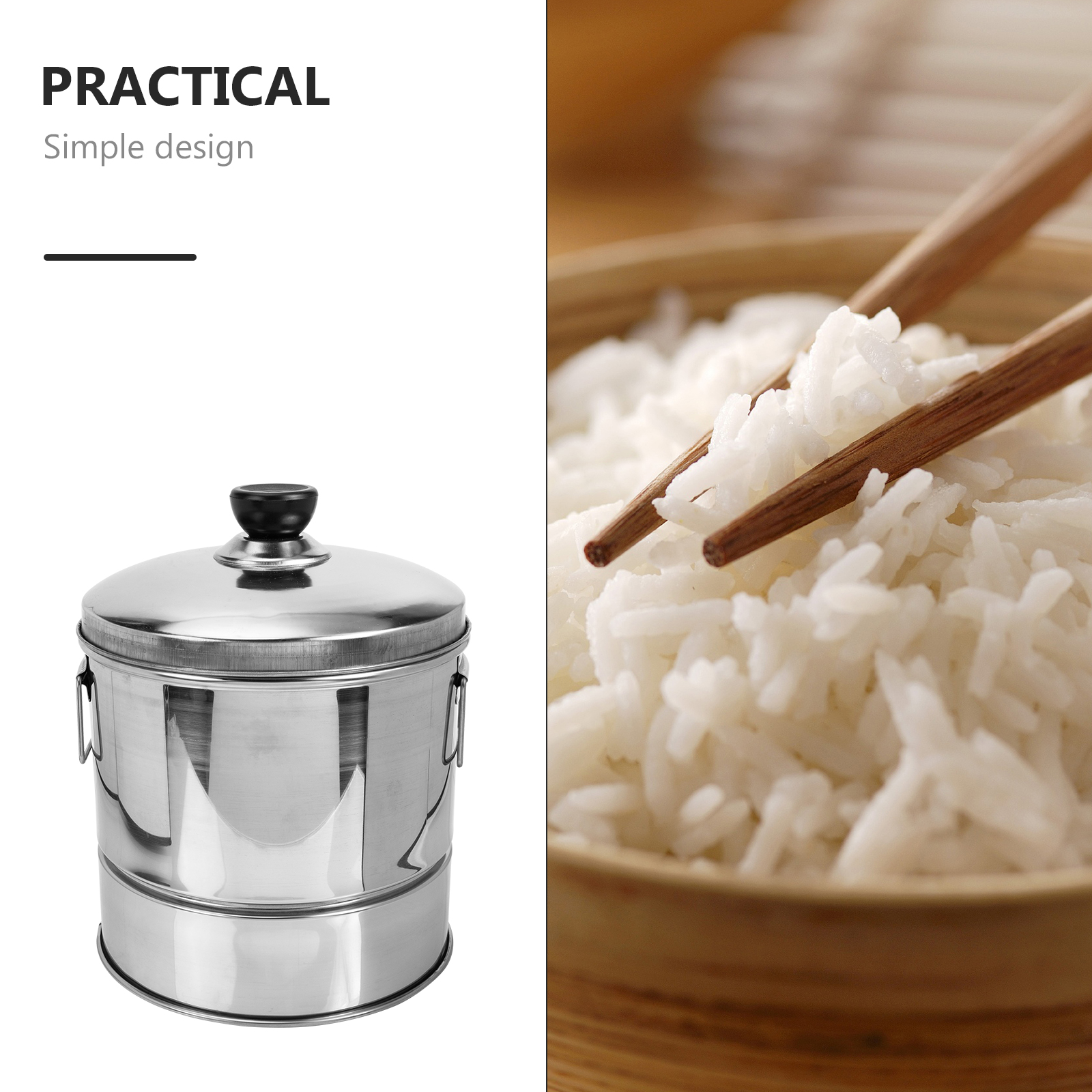 Large Capacity Steamed Rice Bucket Rice Storage Container Household Steaming Bucket