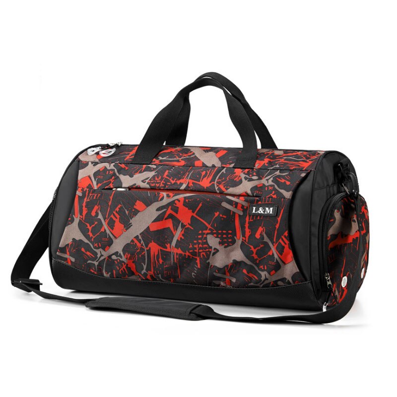 Scione Geometric Printing Travel Bags Large Waterproof Duffel Shoulder Bag Luggage Anti-theft Laptop Portable Sports Shoe Pack: Design 8