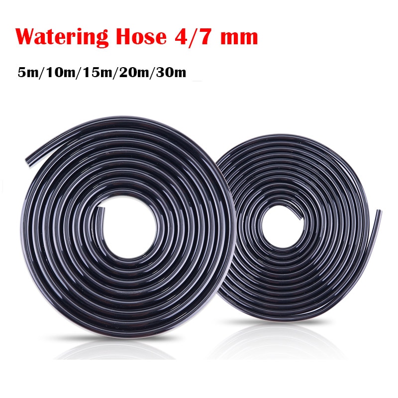 10m/20m/30m vandslange dryprør 4/7mm pvc planter blomstersprinklerrør havevandingssystem mikro drypvandingsrør