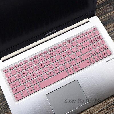 Til asus vivobook 15 n580gd n580v nx580 r560ud r560u r560 15 15.6 tommer silikone laptop tastatur cover skin protector film: Lyserød