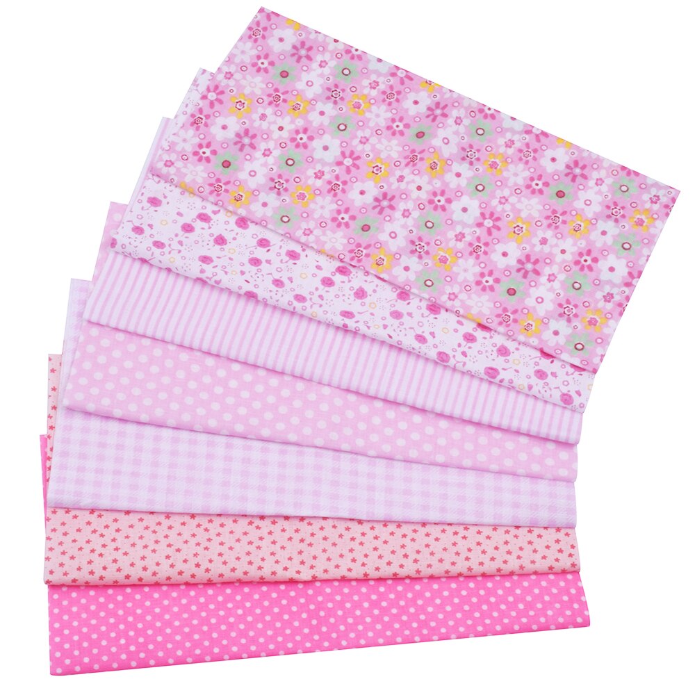 20x25cmFloral Plaid Stripe Cotton Fabric,Sewing Quilting DIY Patchwork Fabric Bundle, Handmade Cloth: 16 7pieces